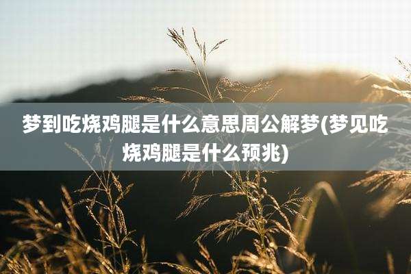 梦到吃烧鸡腿是什么意思周公解梦(梦见吃烧鸡腿是什么预兆)