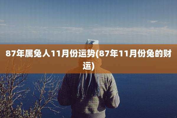87年属兔人11月份运势(87年11月份兔的财运)