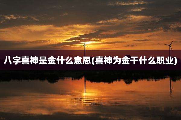 八字喜神是金什么意思(喜神为金干什么职业)