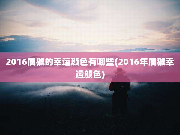 2016属猴的幸运颜色有哪些(2016年属猴幸运颜色)