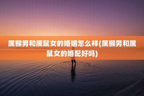 属猴男和属鼠女的婚姻怎么样(属猴男和属鼠女的婚配好吗)