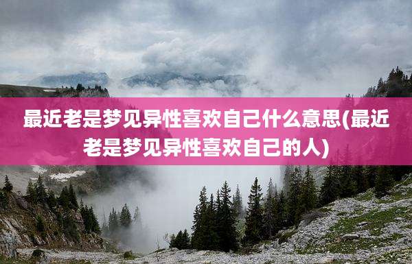 最近老是梦见异性喜欢自己什么意思(最近老是梦见异性喜欢自己的人)
