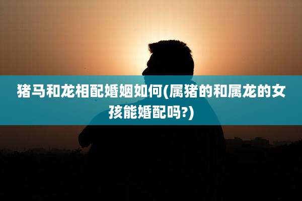 猪马和龙相配婚姻如何(属猪的和属龙的女孩能婚配吗?)