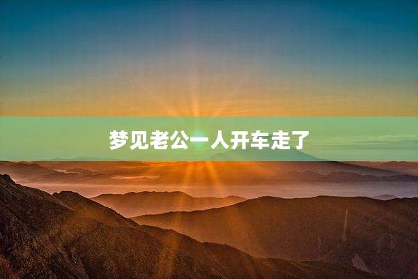 梦见老公一人开车走了