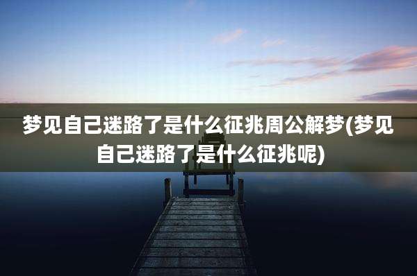 梦见自己迷路了是什么征兆周公解梦(梦见自己迷路了是什么征兆呢)