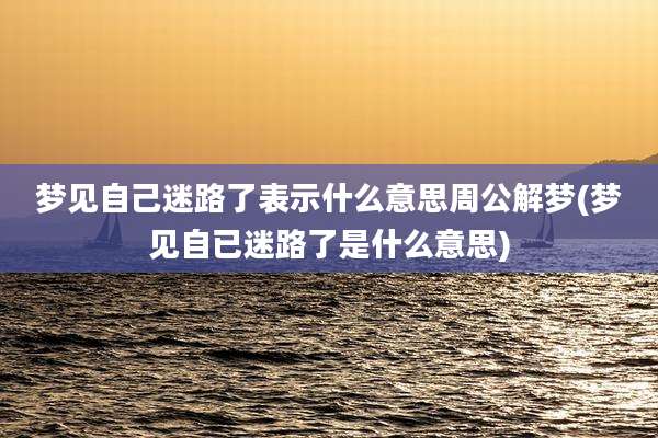 梦见自己迷路了表示什么意思周公解梦(梦见自已迷路了是什么意思)