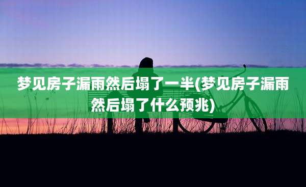 梦见房子漏雨然后塌了一半(梦见房子漏雨然后塌了什么预兆)