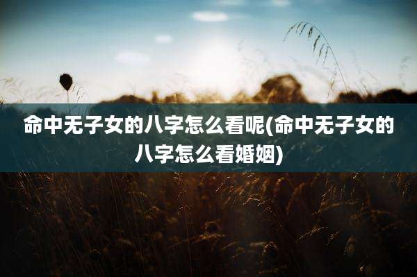 命中无子女的八字怎么看呢(命中无子女的八字怎么看婚姻)