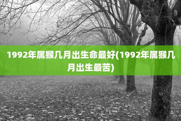 1992年属猴几月出生命最好(1992年属猴几月出生最苦)
