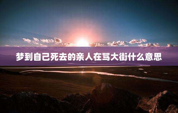 梦到自己死去的亲人在骂大街什么意思