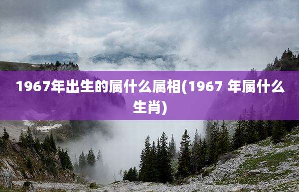 1967年出生的属什么属相(1967 年属什么生肖)