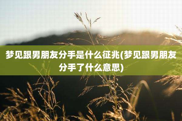 梦见跟男朋友分手是什么征兆(梦见跟男朋友分手了什么意思)