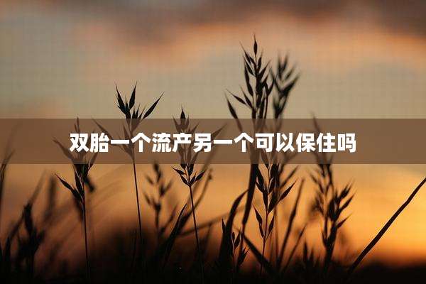双胎一个流产另一个可以保住吗