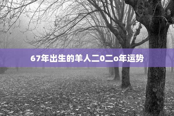 67年出生的羊人二0二o年运势