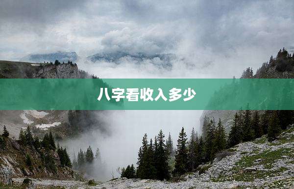 八字看收入多少