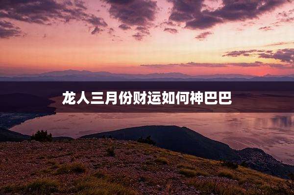 龙人三月份财运如何神巴巴