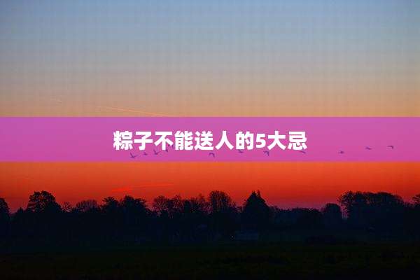 粽子不能送人的5大忌