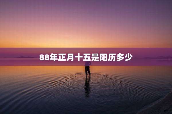 88年正月十五是阳历多少