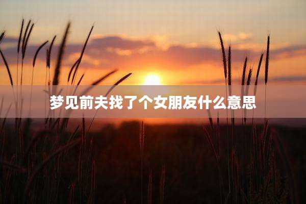梦见前夫找了个女朋友什么意思