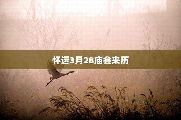 怀远3月28庙会来历