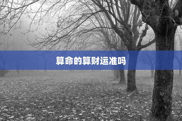 算命的算财运准吗