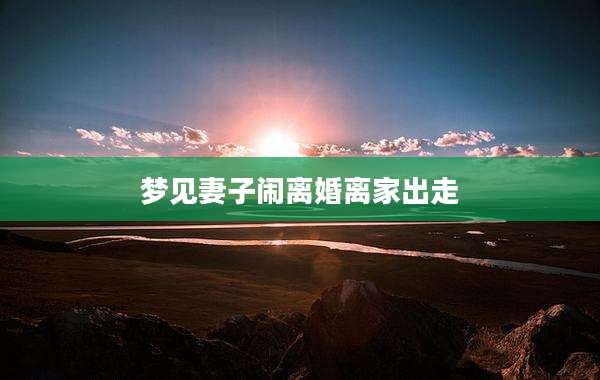 梦见妻子闹离婚离家出走
