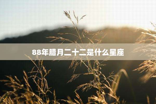 88年腊月二十二是什么星座