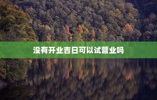 没有开业吉日可以试营业吗