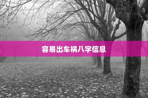 容易出车祸八字信息