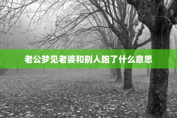 老公梦见老婆和别人跑了什么意思