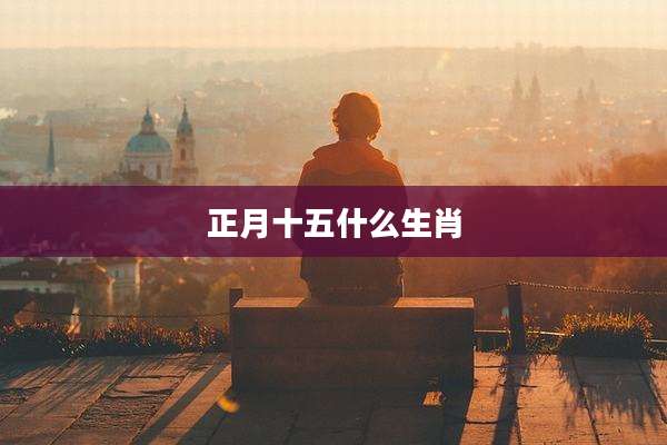 正月十五什么生肖
