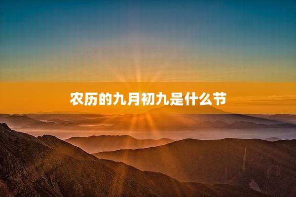 农历的九月初九是什么节