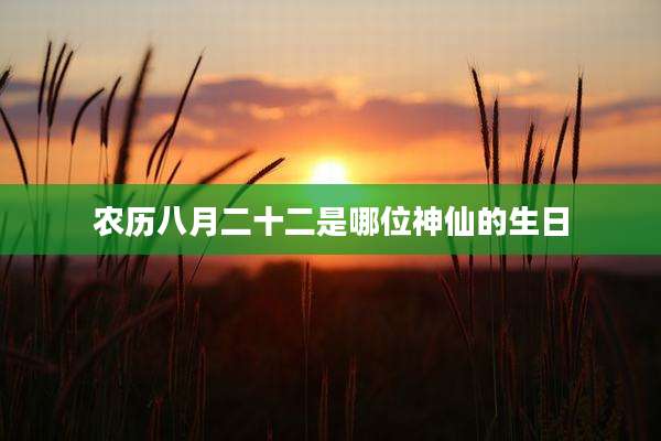 农历八月二十二是哪位神仙的生日