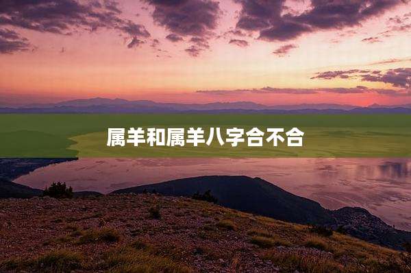 属羊和属羊八字合不合
