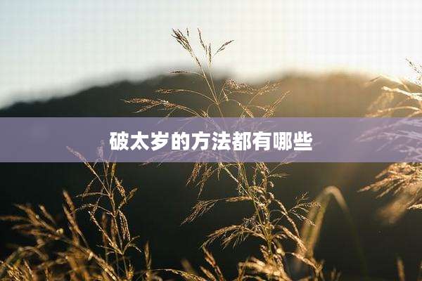 破太岁的方法都有哪些