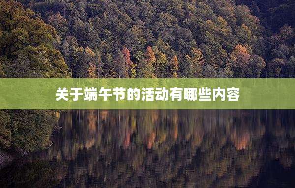 关于端午节的活动有哪些内容