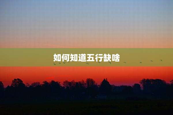 如何知道五行缺啥