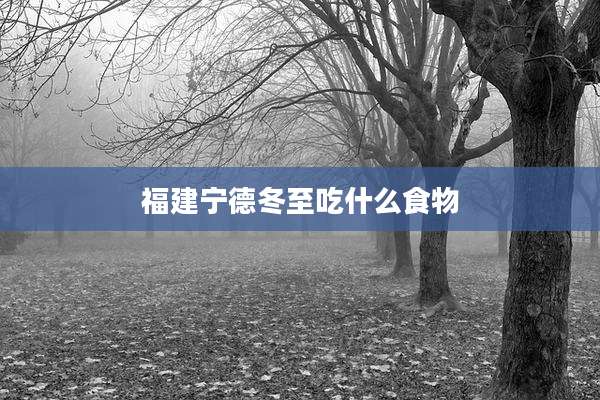 福建宁德冬至吃什么食物