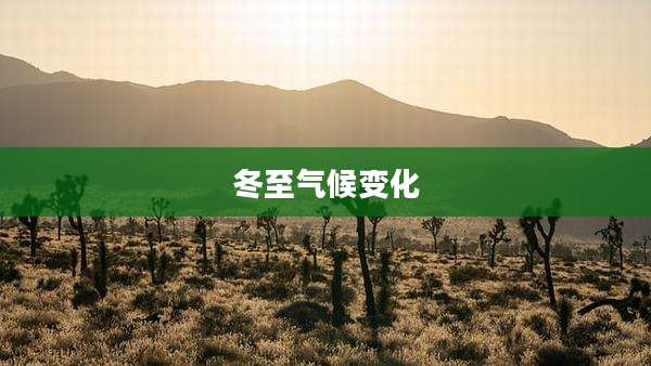 冬至气候变化