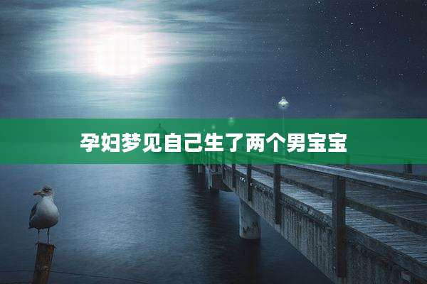 孕妇梦见自己生了两个男宝宝