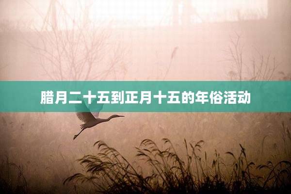 腊月二十五到正月十五的年俗活动