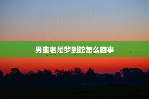 男生老是梦到蛇怎么回事