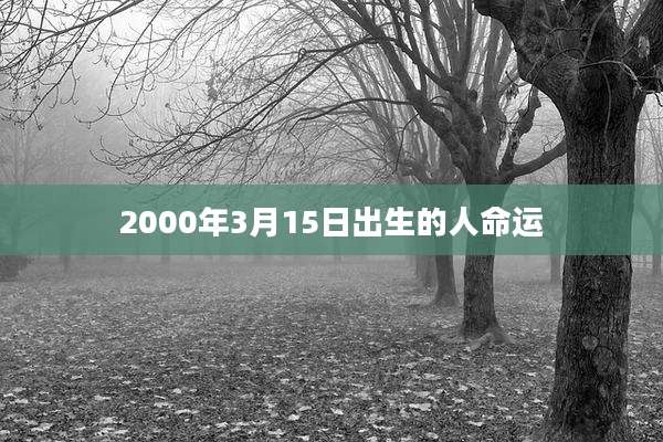 2000年3月15日出生的人命运