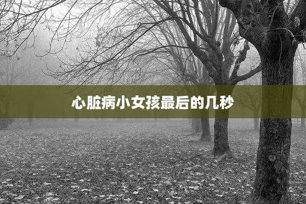 心脏病小女孩最后的几秒