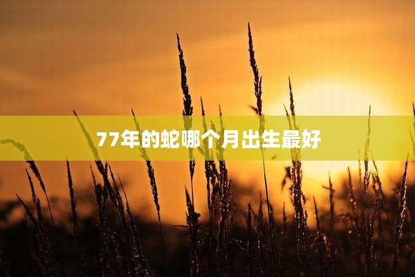 77年的蛇哪个月出生最好