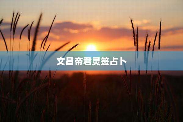 文昌帝君灵签占卜