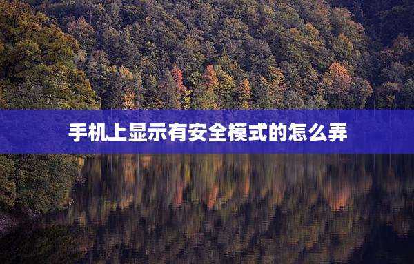 手机上显示有安全模式的怎么弄