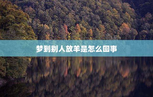 梦到别人放羊是怎么回事