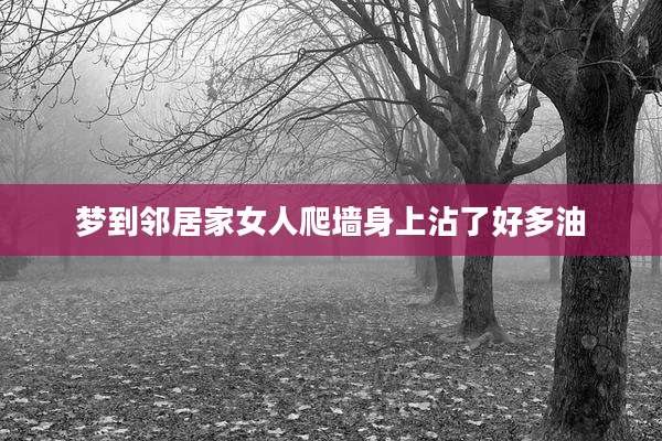 梦到邻居家女人爬墙身上沾了好多油