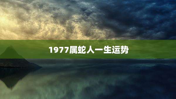 1977属蛇人一生运势
